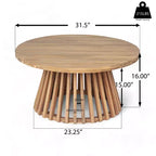 Set da 2 mobili da giardino con divano a 3 posti in rattan grigio lungo 67,5 e tavolo rotondo in legno di acacia da 31,5
