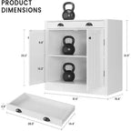 31,5 Mobile credenza buffet moderno bianco con cassetto e ripiano regolabile, mobiletto da caffè in legno, stile rustico per cucina
