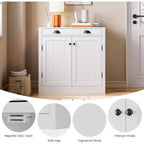 31,5 Mobile credenza buffet moderno bianco con cassetto e ripiano regolabile, mobiletto da caffè in legno, stile rustico per cucina