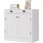 31,5 Mobile credenza buffet moderno bianco con cassetto e ripiano regolabile, mobiletto da caffè in legno, stile rustico per cucina