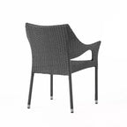 Set conversazione da 3 pezzi impilabile in vimini per esterni GDFStudio Orchard