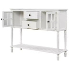 MAYEERTY Bahut de rangement avec étagère inférieure style ferme pour salon blanc