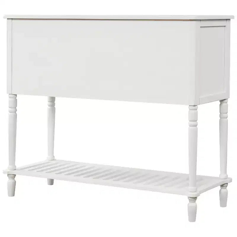 MAYEERTY Bahut de rangement avec étagère inférieure style ferme pour salon blanc