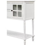 MAYEERTY Bahut de rangement avec étagère inférieure style ferme pour salon blanc