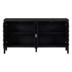MAYEERTY Credenza Retrò Ante con Scanalature Circolari Maniglia per Porta Rotonda in Metallo per Ingresso Sala da Pranzo Nera