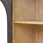 MAYEERTY Madia Credenza a 4 Ante con Ante in Vetro Ripiani Regolabili per Soggiorno Cucina Espresso
