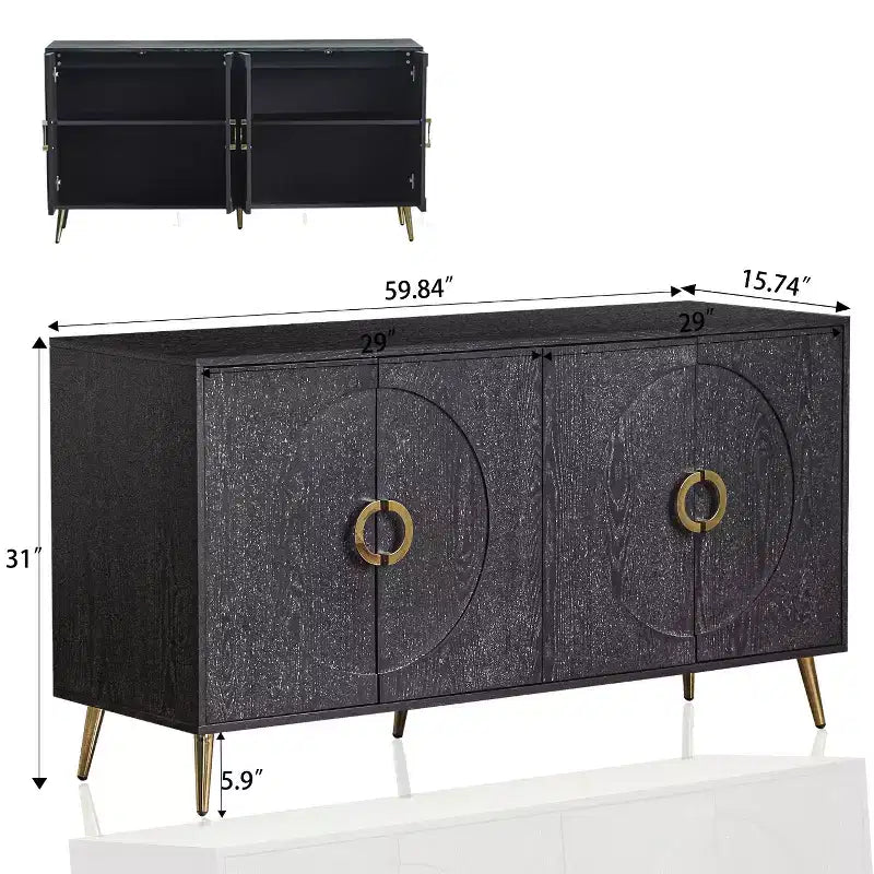Credenza laccata a 4 ante - Contenitore per soggiorno o sala da pranzo