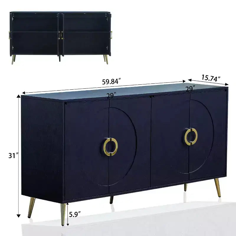 Credenza laccata a 4 ante - Contenitore per soggiorno o sala da pranzo