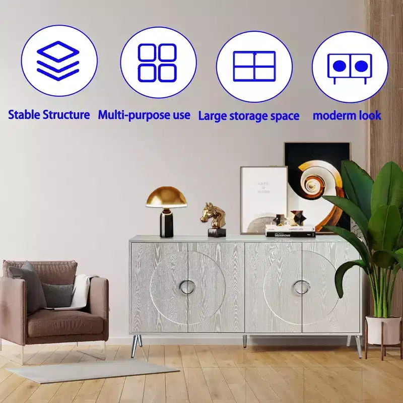 Credenza laccata a 4 ante - Contenitore per soggiorno o sala da pranzo