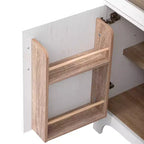 Okak 71 Mobile Dispensa da Cucina Ad Arco in Legno con 2 Cassetti, Mobili Contenitori da Cucina con Anta in Vetro, Armadio Alto per Cucina/Sala da Pranzo