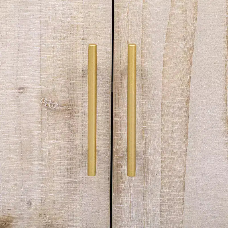 Okak 60 Madia Moderna, Mobile Contenitore in Legno Massello con 4 Ante e Ripiano Aperto per Sala da Pranzo Soggiorno Ingresso
