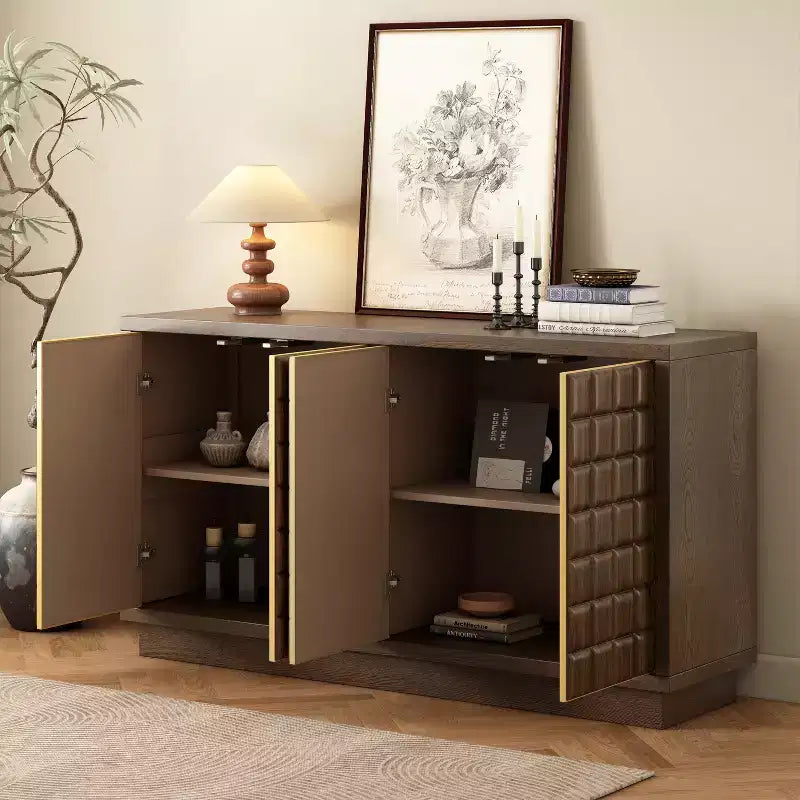 Christopher Knight Home Viviana, mobile contenitore moderno da 148,8 cm con 4 ante e ripiani regolabili