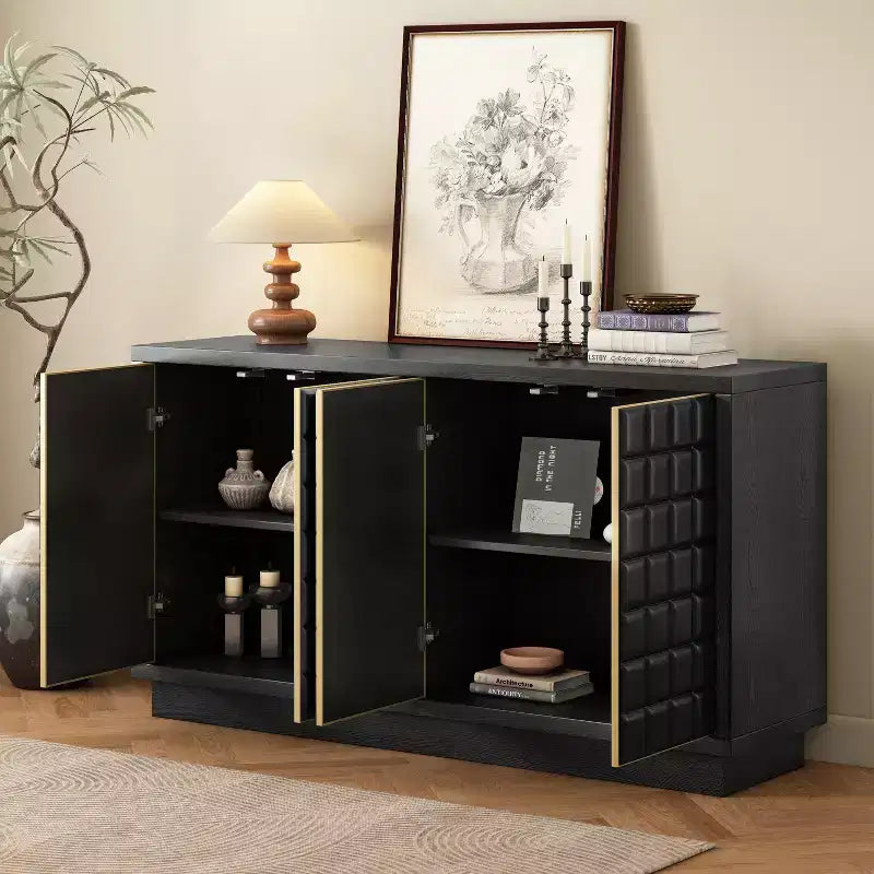 Christopher Knight Home Viviana, mobile contenitore moderno da 148,8 cm con 4 ante e ripiani regolabili