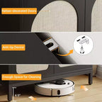 Madia buffet in rattan, mobile contenitore da cucina con ante in rattan e ripiani regolabili, per soggiorno, sala da pranzo, corridoio