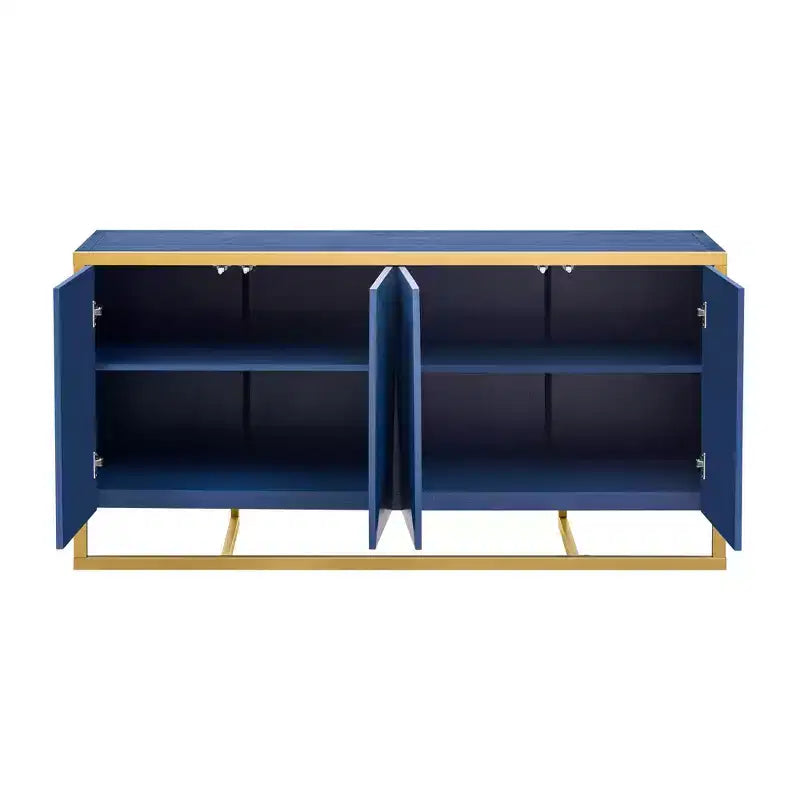 Okak Madia Moderna, Mobile Contenitore con Ante a Chiusura Ammortizzata e Gambe Metalliche Uniche, Tavolo Console per Cucina, Soggiorno, Studio