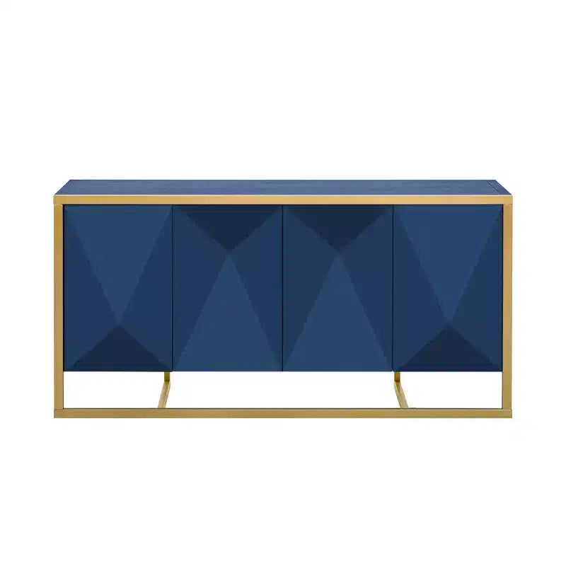 Okak Madia Moderna, Mobile Contenitore con Ante a Chiusura Ammortizzata e Gambe Metalliche Uniche, Tavolo Console per Cucina, Soggiorno, Studio