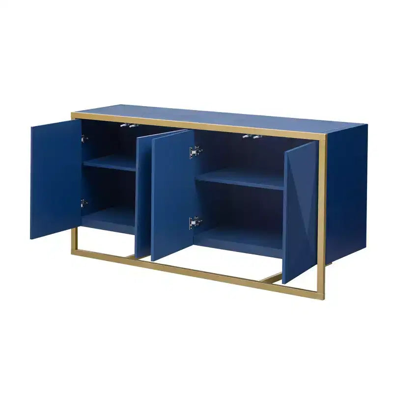 Okak Madia Moderna, Mobile Contenitore con Ante a Chiusura Ammortizzata e Gambe Metalliche Uniche, Tavolo Console per Cucina, Soggiorno, Studio