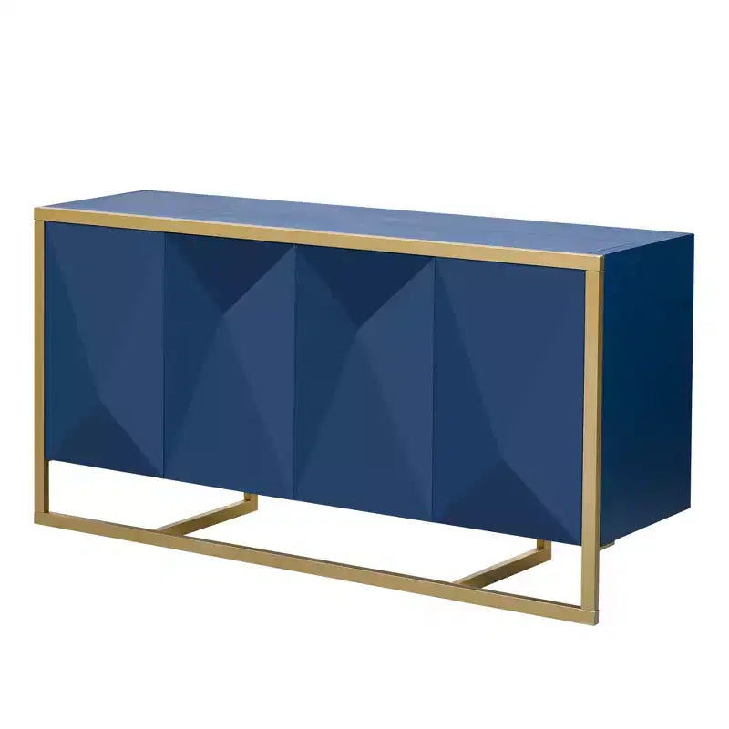 Okak Madia Moderna, Mobile Contenitore con Ante a Chiusura Ammortizzata e Gambe Metalliche Uniche, Tavolo Console per Cucina, Soggiorno, Studio