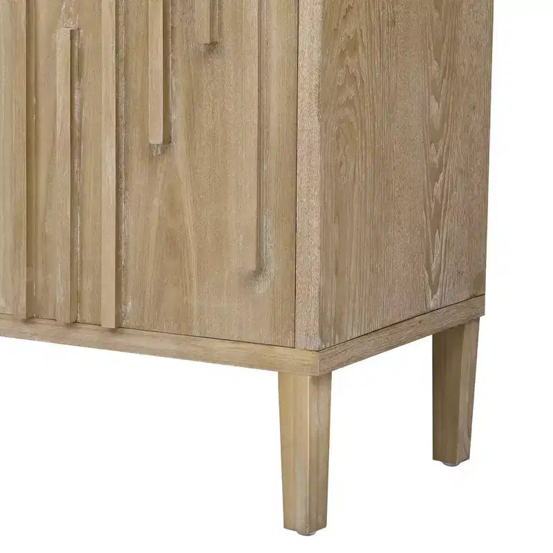 Okak Madia Moderna, Mobile Contenitore con Ante a Chiusura Ammortizzata e Gambe Metalliche Uniche, Tavolo Console per Cucina, Soggiorno, Studio