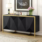 Okak Madia Moderna, Mobile Contenitore con Ante a Chiusura Ammortizzata e Gambe Metalliche Uniche, Tavolo Console per Cucina, Soggiorno, Studio
