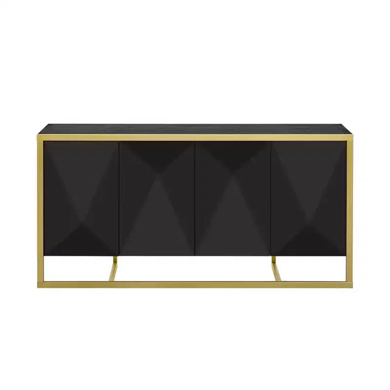 Okak Madia Moderna, Mobile Contenitore con Ante a Chiusura Ammortizzata e Gambe Metalliche Uniche, Tavolo Console per Cucina, Soggiorno, Studio
