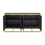Okak Madia Moderna, Mobile Contenitore con Ante a Chiusura Ammortizzata e Gambe Metalliche Uniche, Tavolo Console per Cucina, Soggiorno, Studio