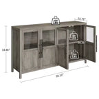 55.12 Grande Credenza a Buffet con Contenitore, Credenza a Buffet con Ante in Vetro