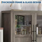 55.12 Grande Credenza a Buffet con Contenitore, Credenza a Buffet con Ante in Vetro