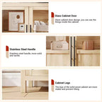 55.12 Grande Credenza a Buffet con Contenitore, Credenza a Buffet con Ante in Vetro