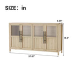 55.12 Grande Credenza a Buffet con Contenitore, Credenza a Buffet con Ante in Vetro