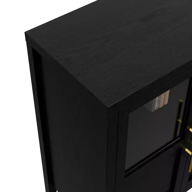 55.12 Grande Credenza a Buffet con Contenitore, Credenza a Buffet con Ante in Vetro