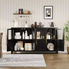 55.12 Grande Credenza a Buffet con Contenitore, Credenza a Buffet con Ante in Vetro