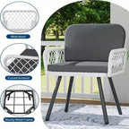 GustoWave Set da 4 Sedie da Pranzo per Esterni con Cuscini per Interni, Giardino, Balcone, Terrazzo, Cortile