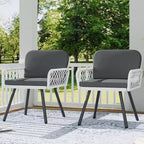 GustoWave Set da 4 Sedie da Pranzo per Esterni con Cuscini per Interni, Giardino, Balcone, Terrazzo, Cortile