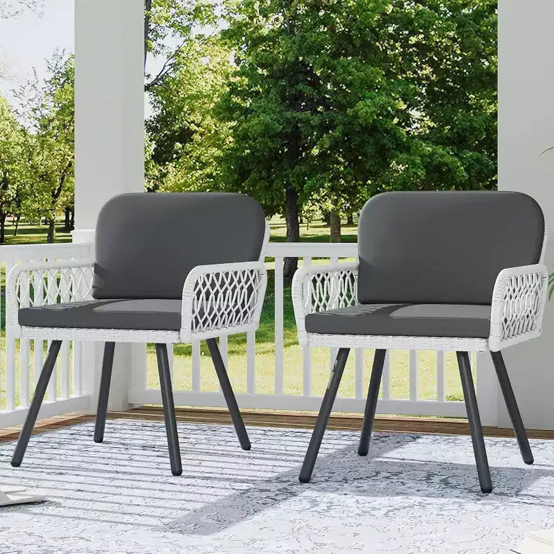 GustoWave Set da 4 Sedie da Pranzo per Esterni con Cuscini per Interni, Giardino, Balcone, Terrazzo, Cortile