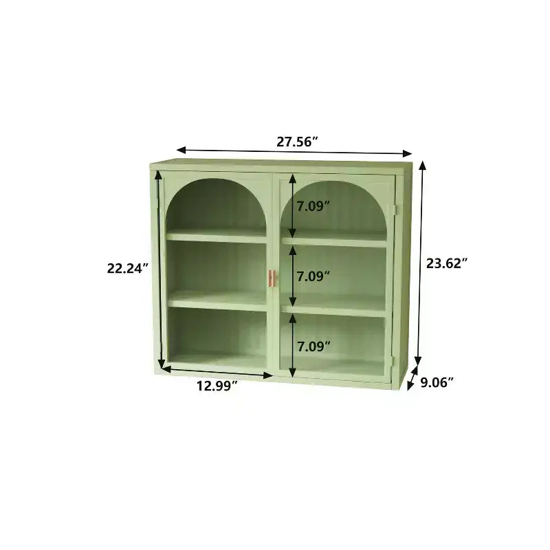Pensile Okak con motivo intrecciato a 2 ante e 3 ripiani con ante in vetro per ingresso/sala da pranzo/soggiorno/cucina