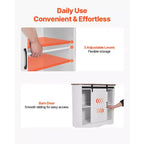 Mobile Vetrinetta Caffè VEVOR, Vetrinetta Caffè Rustica 80 x 35 x 80 cm con 3 Ripiani Contenitori, Tavolo da Caffè con Porta a Granaio, Bianco