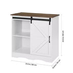 Mobile Vetrinetta Caffè VEVOR, Vetrinetta Caffè Rustica 80 x 35 x 80 cm con 3 Ripiani Contenitori, Tavolo da Caffè con Porta a Granaio, Bianco