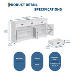 70 Mobile Credenza, Mobile Buffet Bar Caffè in Legno con 3 Cassetti e 4 Ante a Rete Scorrevole, Tavolo Consolle da Ingresso, Mobile Armadio a Pavimento per Cucina
