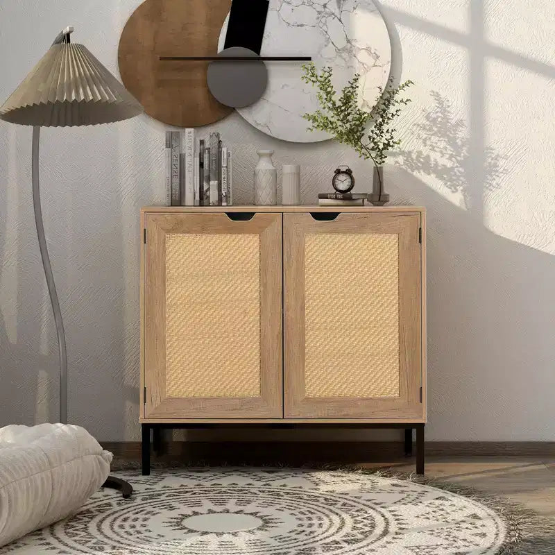 TROPOW Vetrinetta Vine con contenitore, mobile da pranzo, mobile contenitore in legno