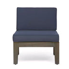 Ensemble de canapé d'angle 6 places et fauteuil club d'extérieur en bois d'acacia GDFStudio Parma avec coussins