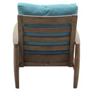 Ensemble de trois pièces de mobilier de jardin Courtyard Casual Avalon en teck FSC comprenant : deux fauteuils de club et une table d'appoint ronde.