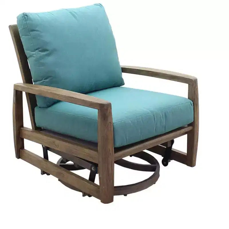 Set divani da esterno Avalon in teak FSC, 3 pezzi, include: due poltrone girevoli e un tavolino quadrato