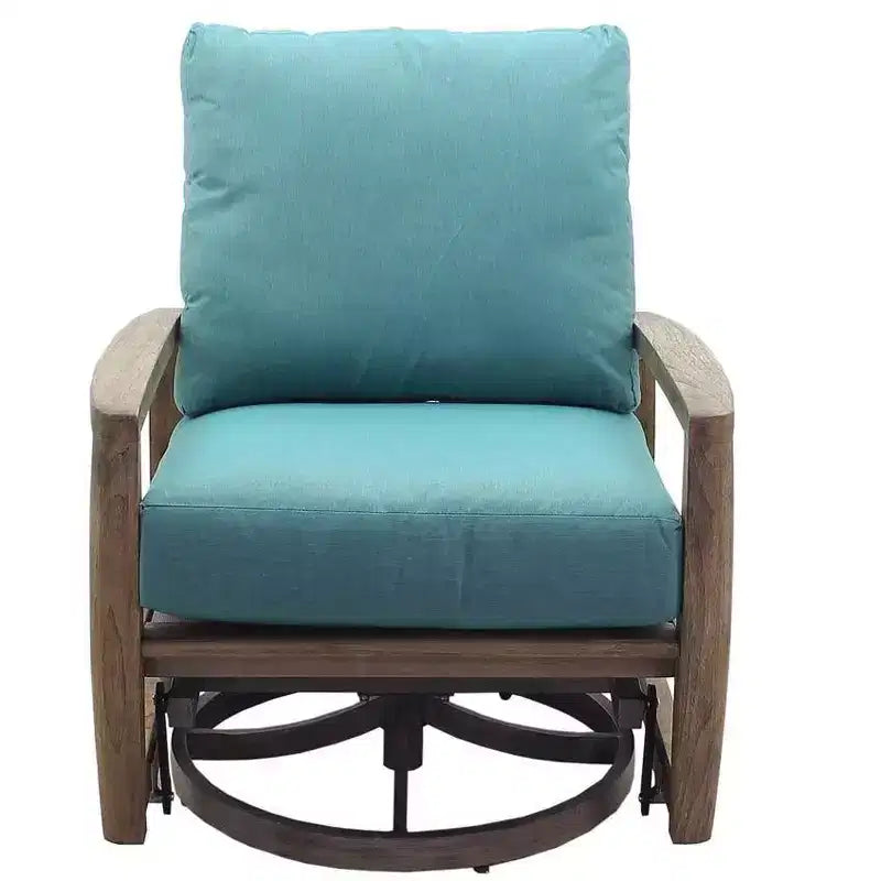 Set divani da esterno Avalon in teak FSC, 3 pezzi, include: due poltrone girevoli e un tavolino quadrato