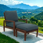 Set da 2 pezzi con poltrona club e pouf Avalon in teak FSC, Casual Courtyard