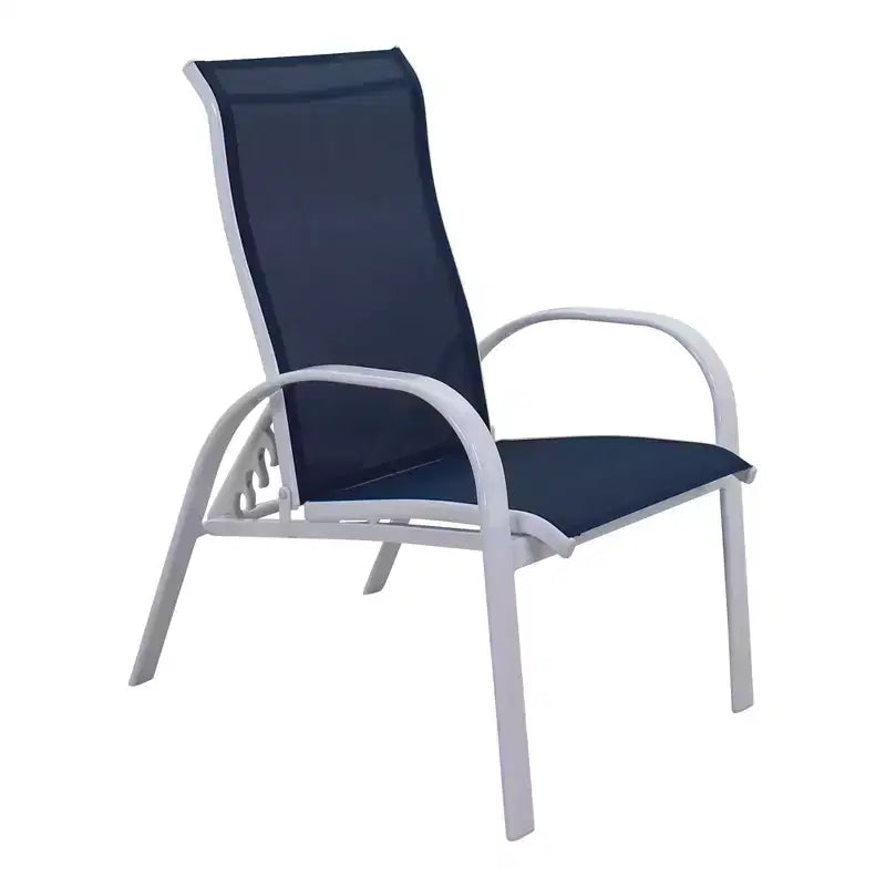 Set di 5 sedie reclinabili da esterno Courtyard Casual Santa Fe con poggiapiedi Include due sedie reclinabili in tessuto e due poggiapiedi in tessuto e un tavolino