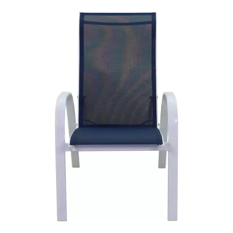 Set di 5 sedie reclinabili da esterno Courtyard Casual Santa Fe con poggiapiedi Include due sedie reclinabili in tessuto e due poggiapiedi in tessuto e un tavolino