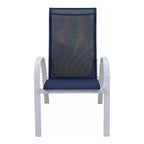 Set di 5 sedie reclinabili da esterno Courtyard Casual Santa Fe con poggiapiedi Include due sedie reclinabili in tessuto e due poggiapiedi in tessuto e un tavolino