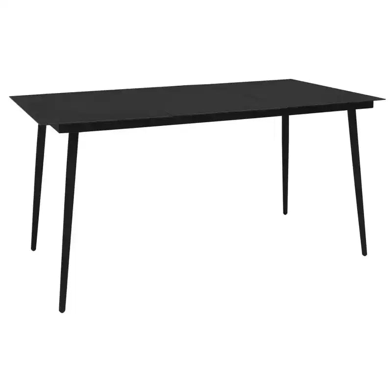 vidaXL Set da Pranzo da Giardino 7/9 Pezzi in Corda di Cotone e Acciaio Nero da Esterno per Patio