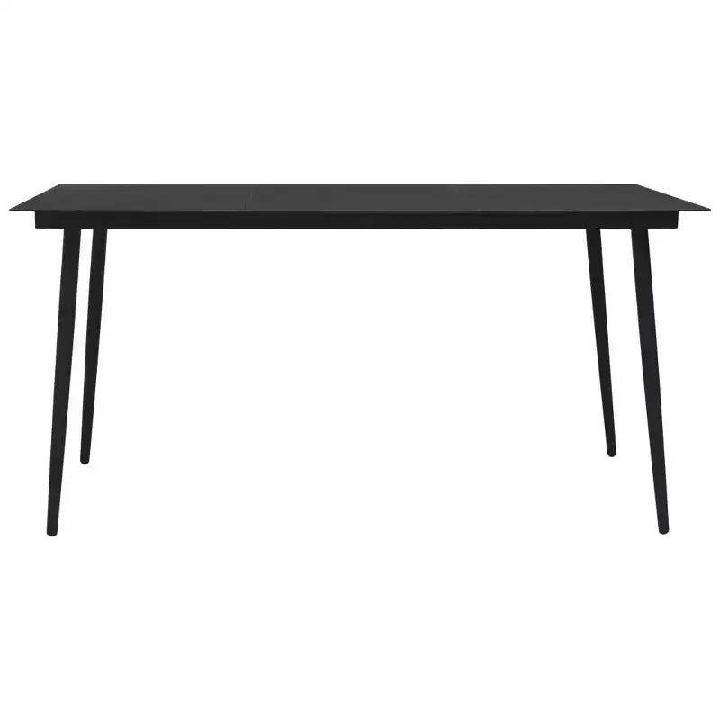 vidaXL Set da Pranzo da Giardino 7/9 Pezzi in Corda di Cotone e Acciaio Nero da Esterno per Patio